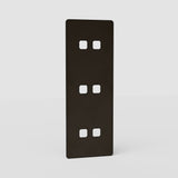 Vertical Six-Position Triple Switch Plate EU in Bronze - Space-Saving Light Control Accessory