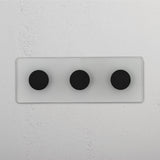 Sophisticated Triple Dimmer Switch in Clear Bronze for Advanced Lighting Control on White Background