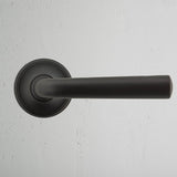 Apsley Fixed Door Handle Bronze Finish on White Background Front Facing