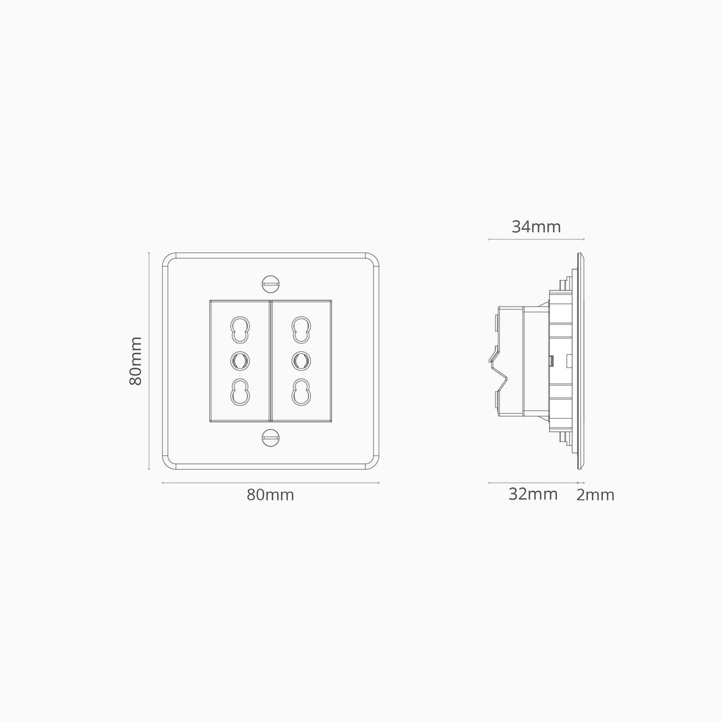 Single 2x Bipasso Module Clear White | Switches & sockets – Corston Europe