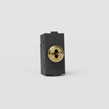 Centre Retractive Toggle Switch EU in Antique Brass - Efficient Light Management Tool