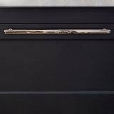 Polished Nickel Milliner Handle on Black Furniture