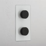 Vertical Double Dimmer Switch in Clear Bronze - Superior Light Management Solution
