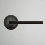 Clayton Fixed Door Handle Bronze Finish on White Background Front Facing