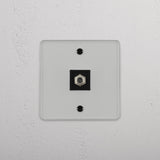 Single Satellite Module in Clear Black - Efficient TV Reception Tool on White Background