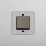 Reliable Dual-Function Single Rocker Switch in Clear Polished Nickel Black - Functional Lighting Tool on White Background