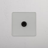 Convenient Retractive Single Toggle Switch in Clear Bronze for Light Management on White Background