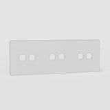 Comprehensive Six-Position Triple Switch Plate in Clear - Versatile Lighting Accessory