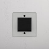 Versatile Intermediate Single Rocker Switch in Clear Bronze Black for Light Control on White Background